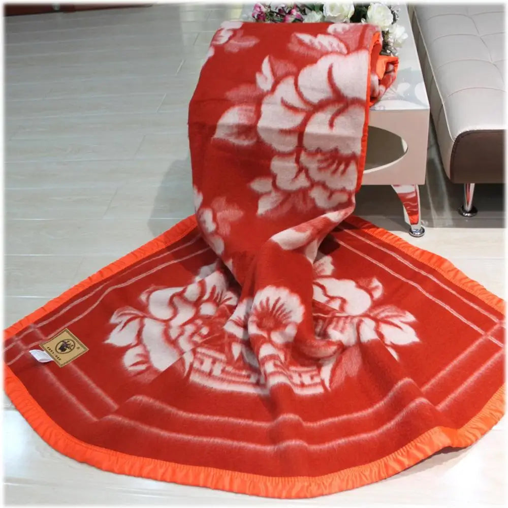 Luxury Thickened Retro blanket 100% wool blankets throws Fleece bed mat flat sheet blanket for travel Chinese woolen bed cover