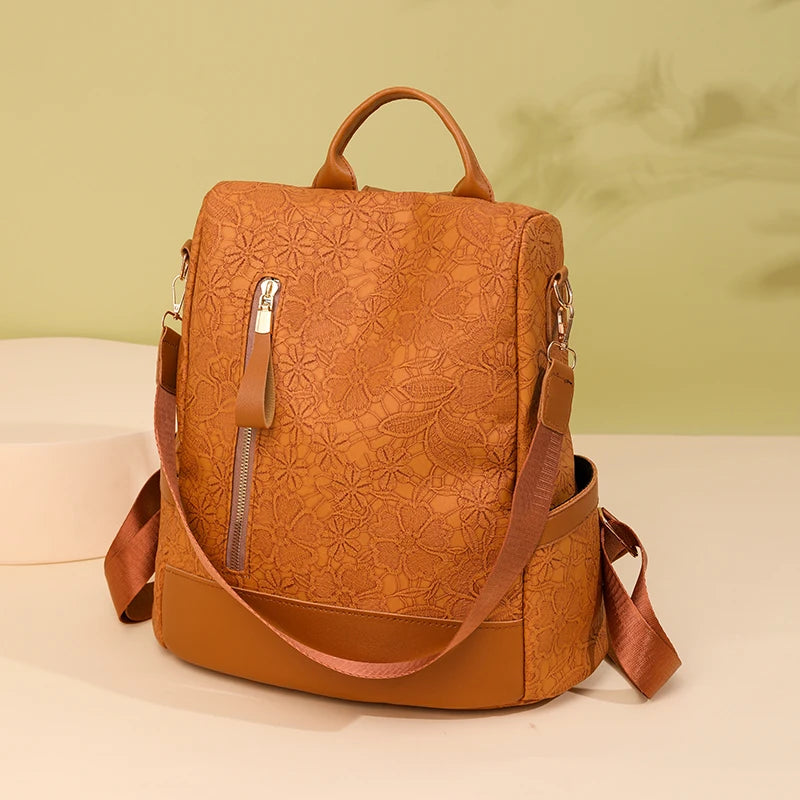 Luxury Waterproof Nylon Women Backpack Fashion Printing Casual Bag Designer Female Large Capacity Travel Handbag Shopping Knaps