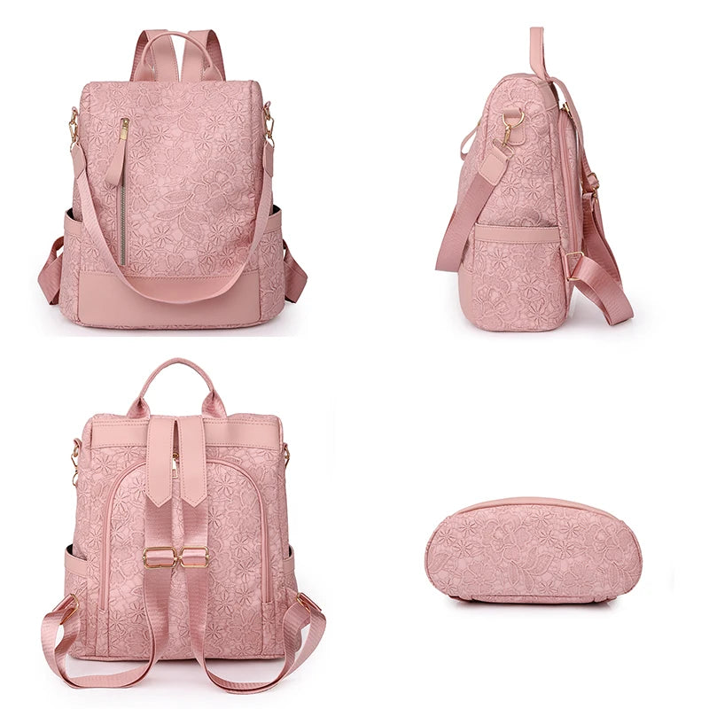 Luxury Waterproof Nylon Women Backpack Fashion Printing Casual Bag Designer Female Large Capacity Travel Handbag Shopping Knaps