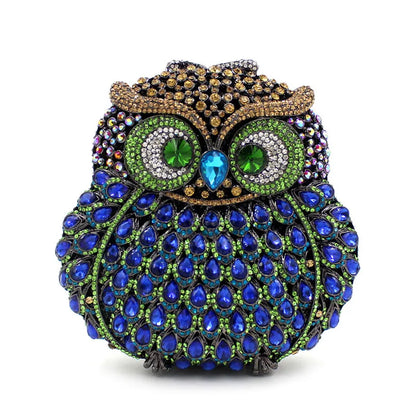 Luxury Women Owl Wedding Rhinestone Clutches Bags Purse for Bride Diamonds Clutch Purses Animal Owl Handmade Bridal Handbag