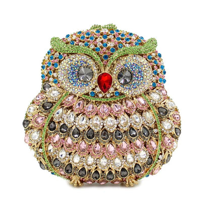 Luxury Women Owl Wedding Rhinestone Clutches Bags Purse for Bride Diamonds Clutch Purses Animal Owl Handmade Bridal Handbag