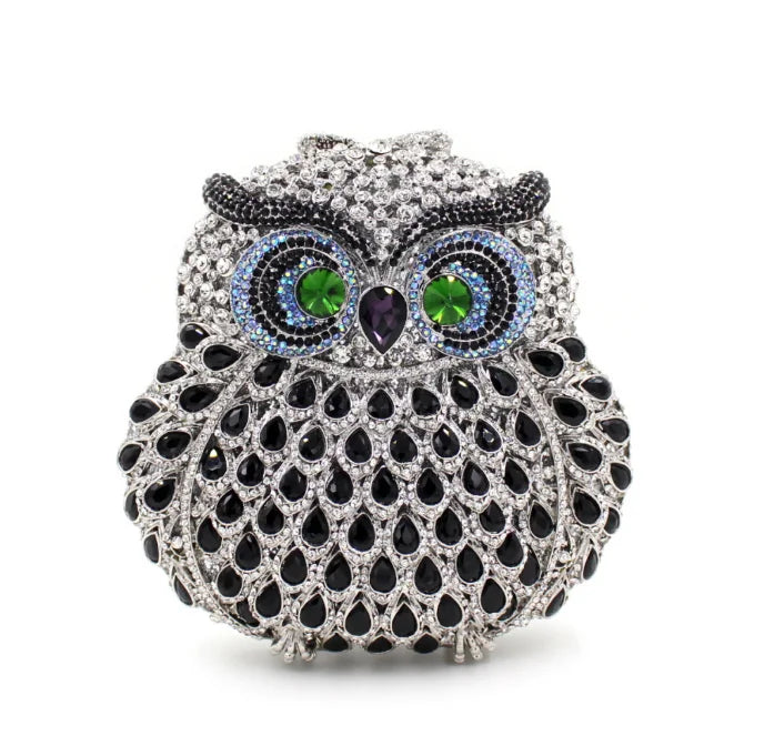 Luxury Women Owl Wedding Rhinestone Clutches Bags Purse for Bride Diamonds Clutch Purses Animal Owl Handmade Bridal Handbag