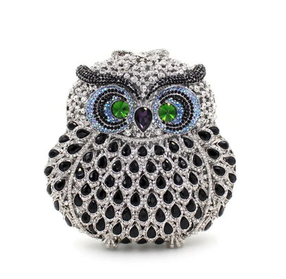 Luxury Women Owl Wedding Rhinestone Clutches Bags Purse for Bride Diamonds Clutch Purses Animal Owl Handmade Bridal Handbag