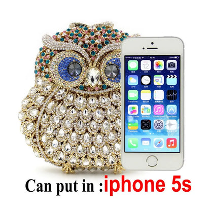 Luxury Women Owl Wedding Rhinestone Clutches Bags Purse for Bride Diamonds Clutch Purses Animal Owl Handmade Bridal Handbag