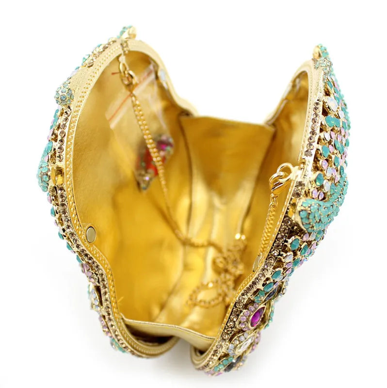 Luxury Women Owl Wedding Rhinestone Clutches Bags Purse for Bride Diamonds Clutch Purses Animal Owl Handmade Bridal Handbag