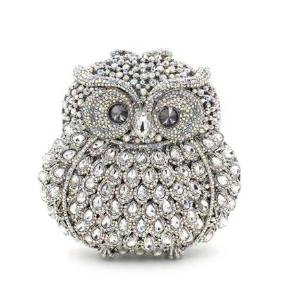 Luxury Women Owl Wedding Rhinestone Clutches Bags Purse for Bride Diamonds Clutch Purses Animal Owl Handmade Bridal Handbag