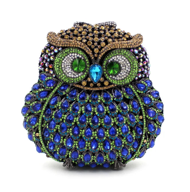 Luxury Women Owl Wedding Rhinestone Clutches Bags Purse for Bride Diamonds Clutch Purses Animal Owl Handmade Bridal Handbag