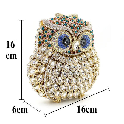 Luxury Women Owl Wedding Rhinestone Clutches Bags Purse for Bride Diamonds Clutch Purses Animal Owl Handmade Bridal Handbag
