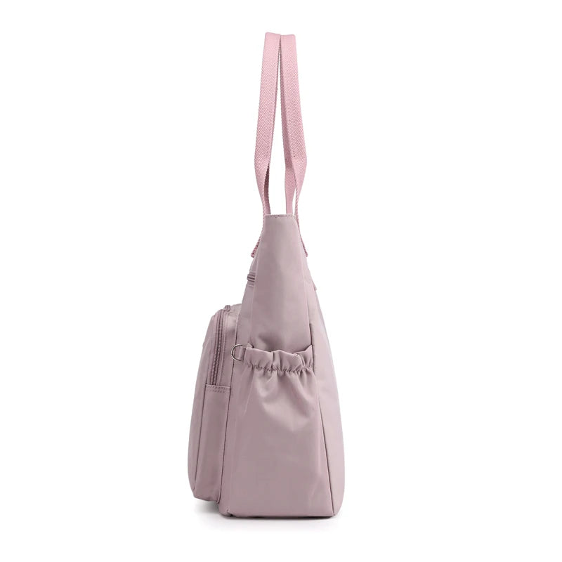 Luxury Women Waterproof Casual Top-handle Ladies Handbag Travel Tote Nylon Shoulder Bags