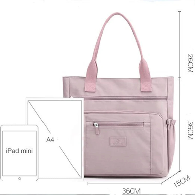 Luxury Women Waterproof Casual Top-handle Ladies Handbag Travel Tote Nylon Shoulder Bags
