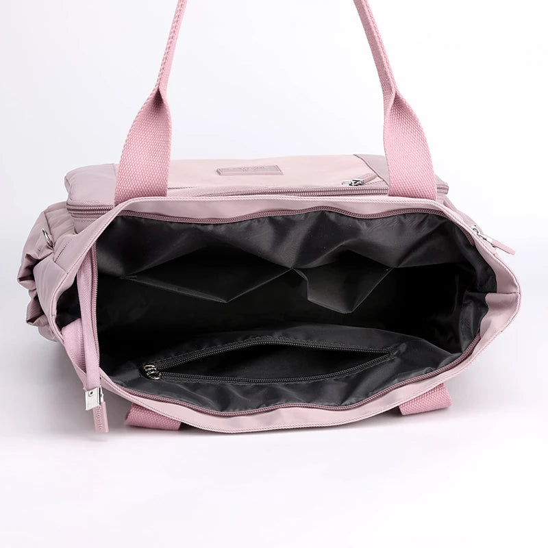 Luxury Women Waterproof Casual Top-handle Ladies Handbag Travel Tote Nylon Shoulder Bags