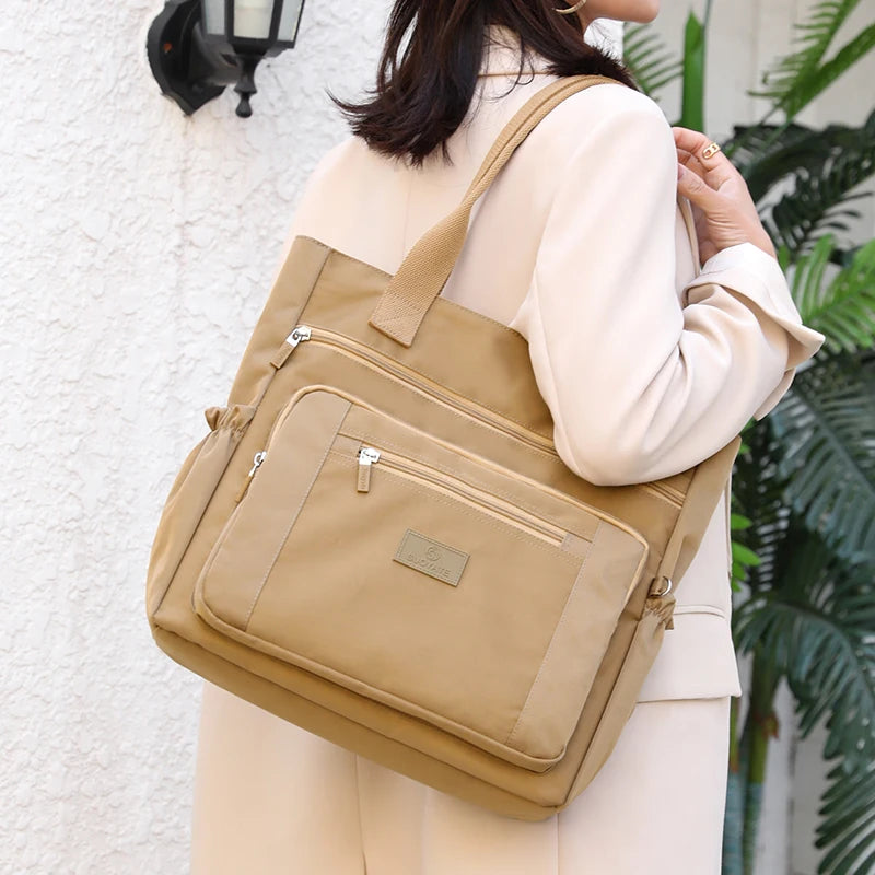Luxury Women Waterproof Casual Top-handle Ladies Handbag Travel Tote Nylon Shoulder Bags