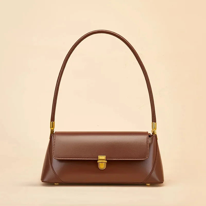 Luxury Women's Genuine Leather Fashion Elegant Underarm French Shoulder Bag Simple Temperament Ladies Handbag