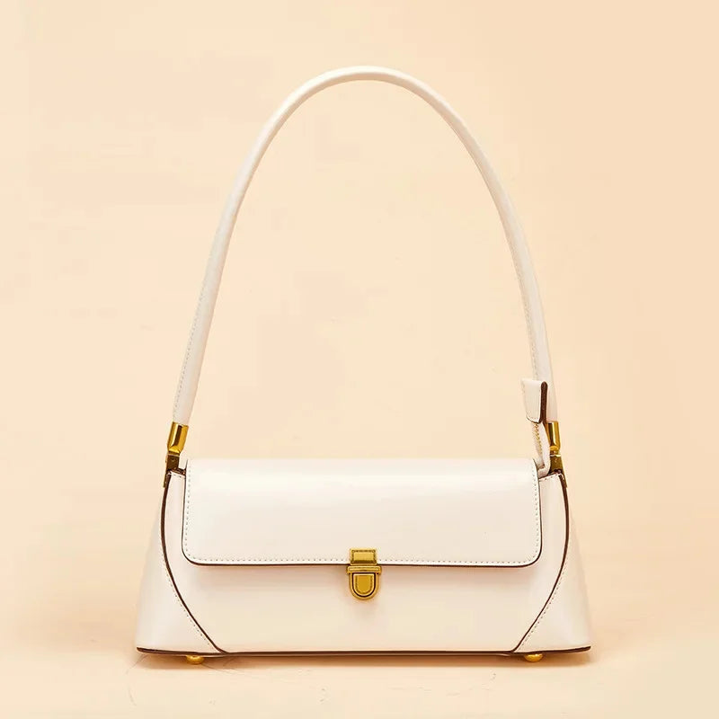 Luxury Women's Genuine Leather Fashion Elegant Underarm French Shoulder Bag Simple Temperament Ladies Handbag