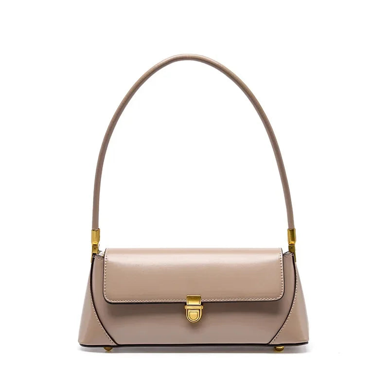 Luxury Women's Genuine Leather Fashion Elegant Underarm French Shoulder Bag Simple Temperament Ladies Handbag