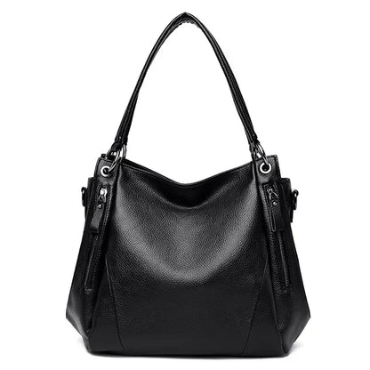 Luxury Women's Genuine Leather Handbag New Fashion Cowhide Shoulder Ladies Elegant and Simple Lychee Grain Messenger Bag