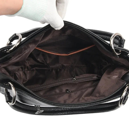 Luxury Women's Genuine Leather Handbag New Fashion Cowhide Shoulder Ladies Elegant and Simple Lychee Grain Messenger Bag
