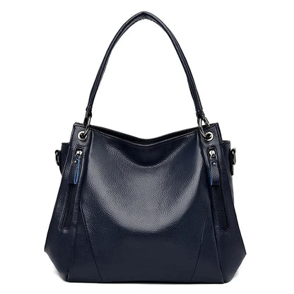 Luxury Women's Genuine Leather Handbag New Fashion Cowhide Shoulder Ladies Elegant and Simple Lychee Grain Messenger Bag