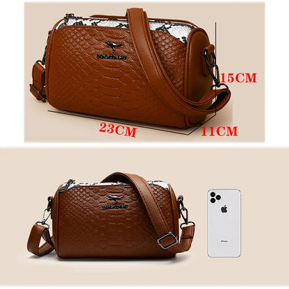 Luxury Women's Handbags High Quality Leather Shoulder Bags With Contrasting Colors Designer Brand Crossbody Bag Storage Bags Sac
