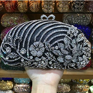 Luxury XIYUAN Evening Bag Gold Silver Diamond Party clutch Purse Women Wedding Bridal Chain Handbags Mini Shoulder messenger Bag