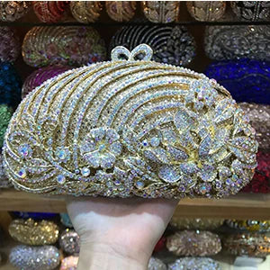 Luxury XIYUAN Evening Bag Gold Silver Diamond Party clutch Purse Women Wedding Bridal Chain Handbags Mini Shoulder messenger Bag