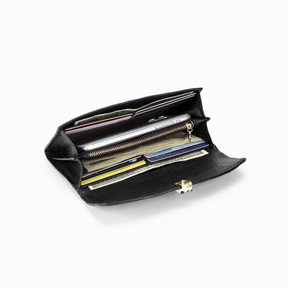Luxury brand leather ladies long cute mobile phone clutch bag female credit card holder large capacity wallet temperament