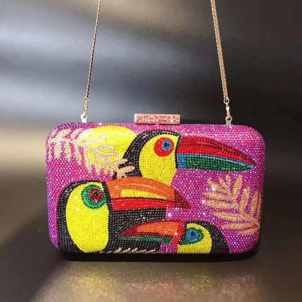 Luxury purple blue Diamond clutch Bag Women Dinner Cocktail Party dress Evening bags Clutch Purse Torebki Damskie Ladies Wedding