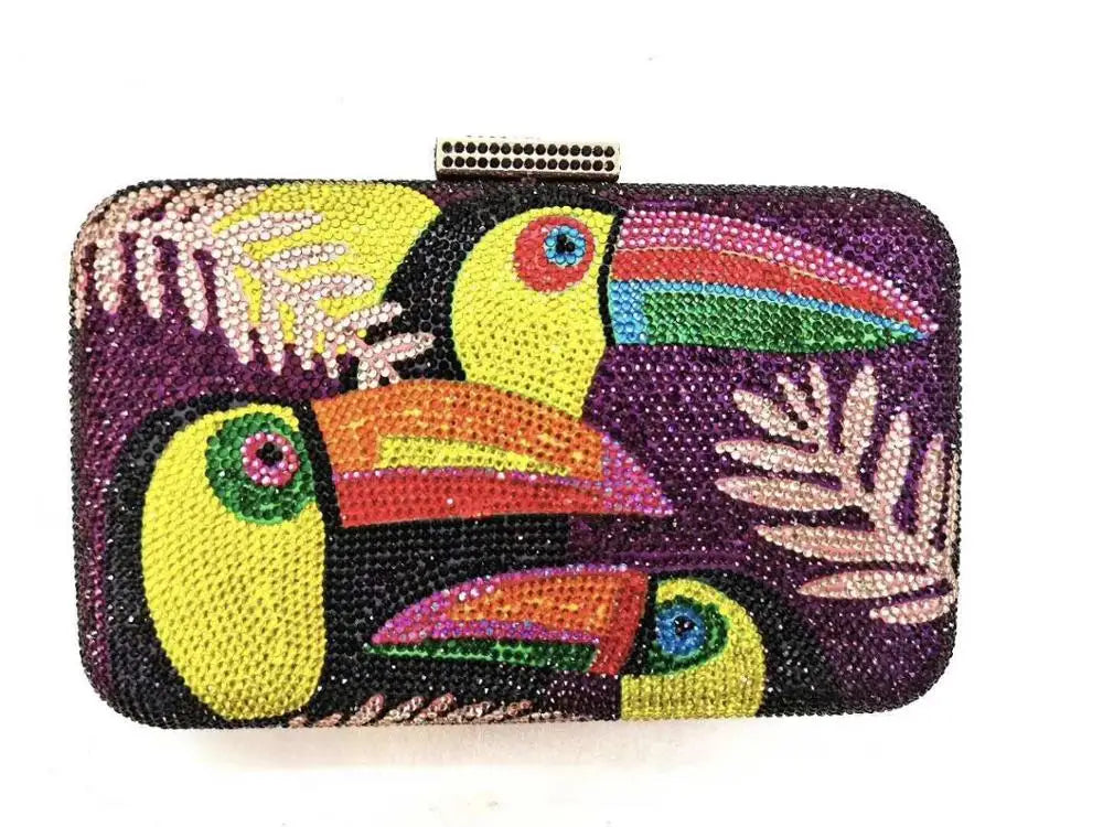 Luxury purple blue Diamond clutch Bag Women Dinner Cocktail Party dress Evening bags Clutch Purse Torebki Damskie Ladies Wedding