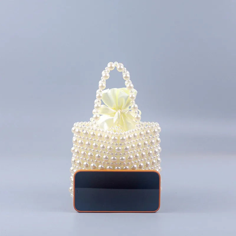 Luxury transparencyPearl woven Party Clutch Evening Bag Designer Chain Shoulder Bag Wedding Women Purses and Handbags Chic Purse