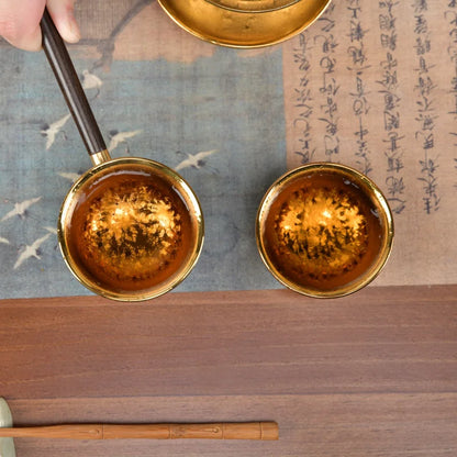 LuxuryKilnIntoGold-platedKungFuTeaSetsCeramicArchitecturalLightSetsHomeOfficeTeacupsTeapotGiftsTeaSetsKitchenCatering