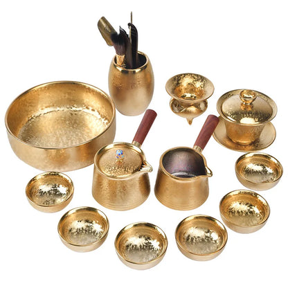 LuxuryKilnIntoGold-platedKungFuTeaSetsCeramicArchitecturalLightSetsHomeOfficeTeacupsTeapotGiftsTeaSetsKitchenCatering