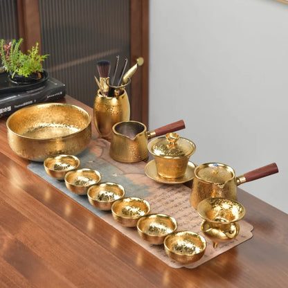 LuxuryKilnIntoGold-platedKungFuTeaSetsCeramicArchitecturalLightSetsHomeOfficeTeacupsTeapotGiftsTeaSetsKitchenCatering