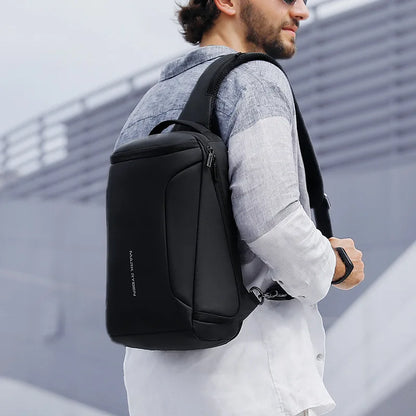 MARK RYDE Men Crossbody Bag 12inch iPad Shoulder Messenger Bags Male Waterproof USB Recharging Sling bolso Chest bag for man
