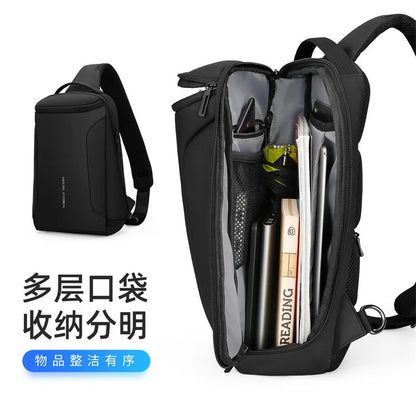 MARK RYDE Men Crossbody Bag 12inch iPad Shoulder Messenger Bags Male Waterproof USB Recharging Sling bolso Chest bag for man