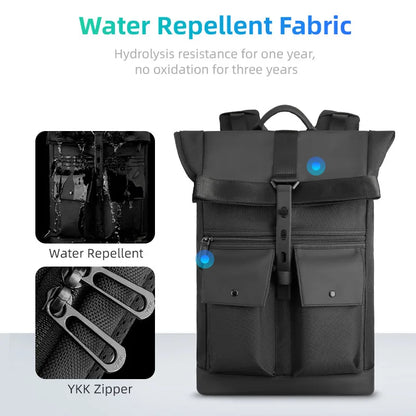 MARK RYDEN Black 15.6inch laptop Backpack Multifunctional Waterproof Backpack Daily Travel Bag Casual School Rucksack