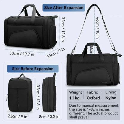 MARK RYDEN Foldable Duffle Bag Men With Shoes Pouch  Large Capacity Gym Bags for Men