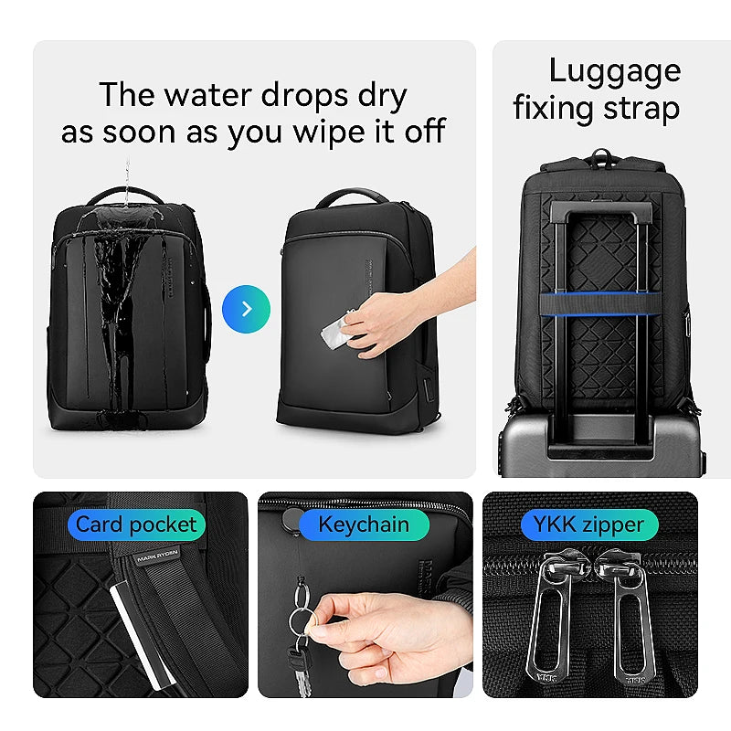 MARK RYDEN Laptop Bag 15.6 inch Travel High Quality Backpack Men's Large-Capacity Outdoor Leisure Business USB Charging Computer