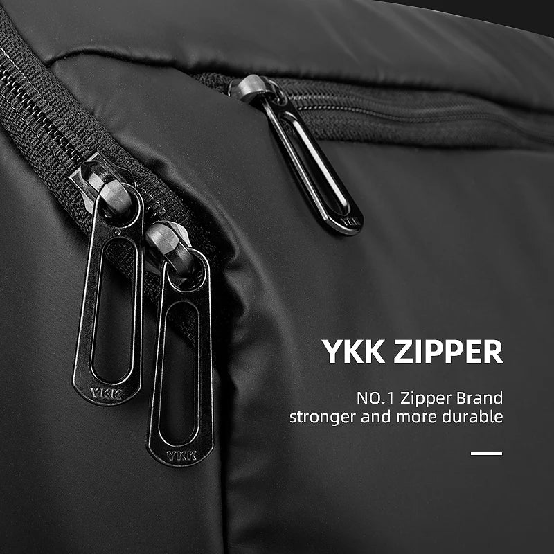 MARK RYDEN Men Crossbody Bag Light Weight Multi-function Sling Bag Men's Pack Solid Black Hip Hop Street Travel Male