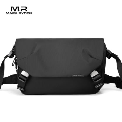 MARK RYDEN Men Crossbody Bag Light Weight Multi-function Sling Bag Men's Pack Solid Black Hip Hop Street Travel Male
