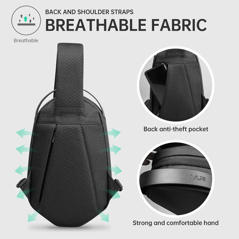MARK RYDEN Men Crossbody Bags Cool Man Chest Bag Casual Male Sling Bags Unisex Shoulder Bag