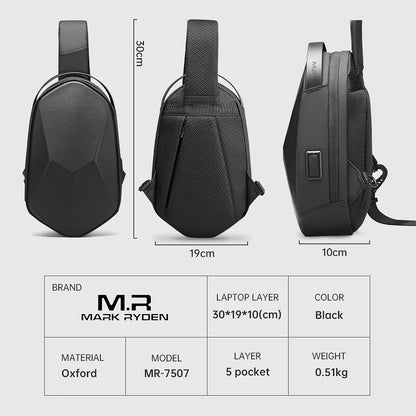 MARK RYDEN Men Crossbody Bags Cool Man Chest Bag Casual Male Sling Bags Unisex Shoulder Bag