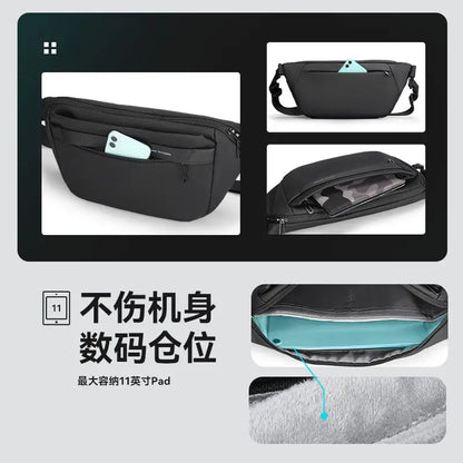 MARK RYDEN Sling Bags Outdoor Sport Men Crossbody Pack for Phone Large Capacity Chest Bag Male Waterproof Single For Earphone