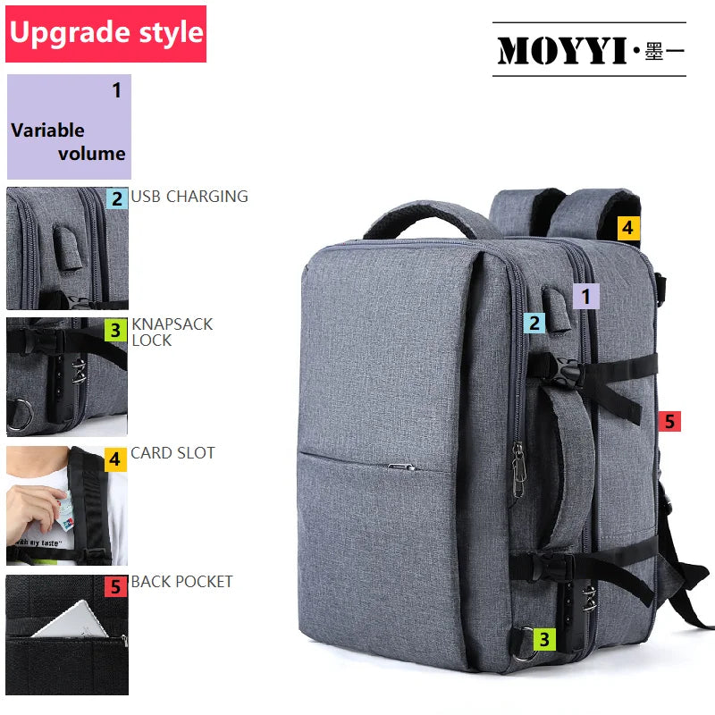 MATE ELAN Business Travel Double Compartment USB Charging Backpack Multi-Layer with Unique Digital Bag 15.6 Inch Laptop Backpack