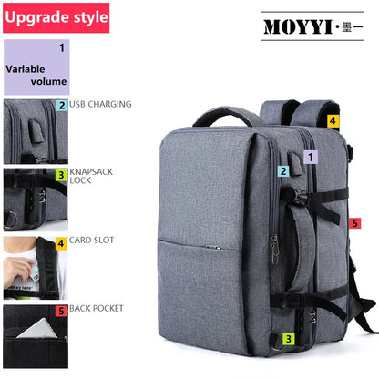 MATE ELAN Business Travel Double Compartment USB Charging Backpack Multi-Layer with Unique Digital Bag 15.6 Inch Laptop Backpack