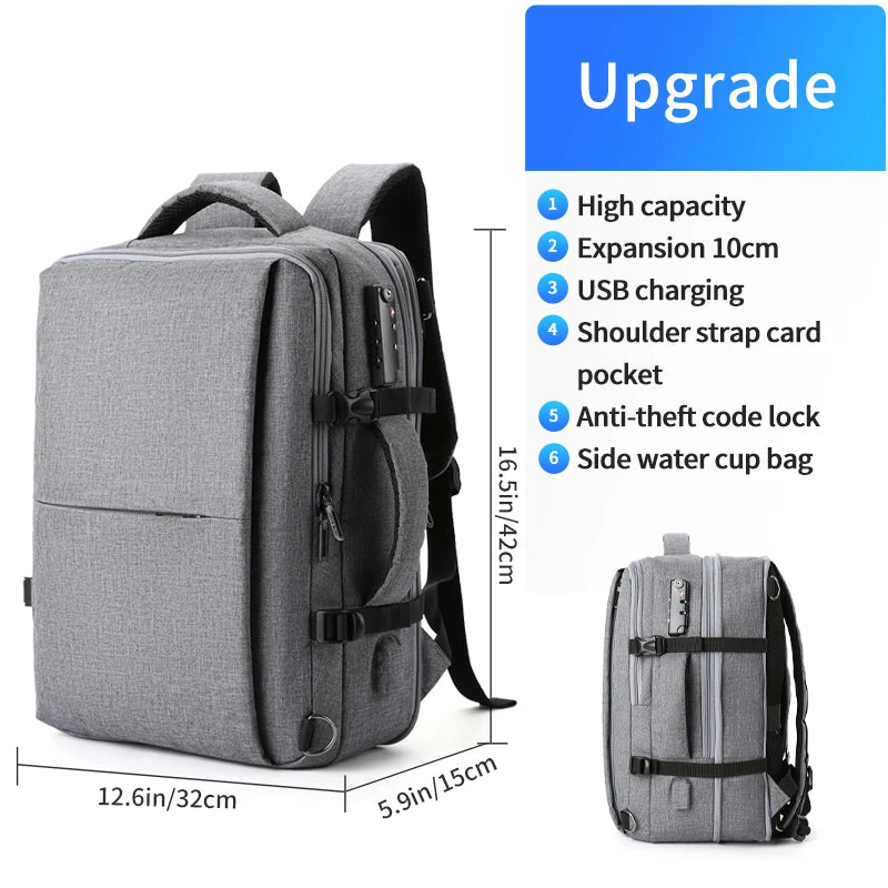 MATE ELAN Business Travel Double Compartment USB Charging Backpack Multi-Layer with Unique Digital Bag 15.6 Inch Laptop Backpack