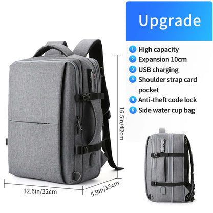 MATE ELAN Business Travel Double Compartment USB Charging Backpack Multi-Layer with Unique Digital Bag 15.6 Inch Laptop Backpack