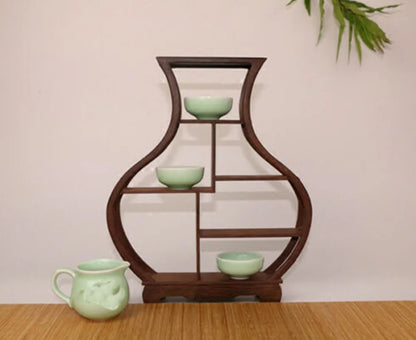 MF0176-- Ji Chi Wood stand /shelf for SNUFFERS or NETSUKE or Curios Antique Display Frame
