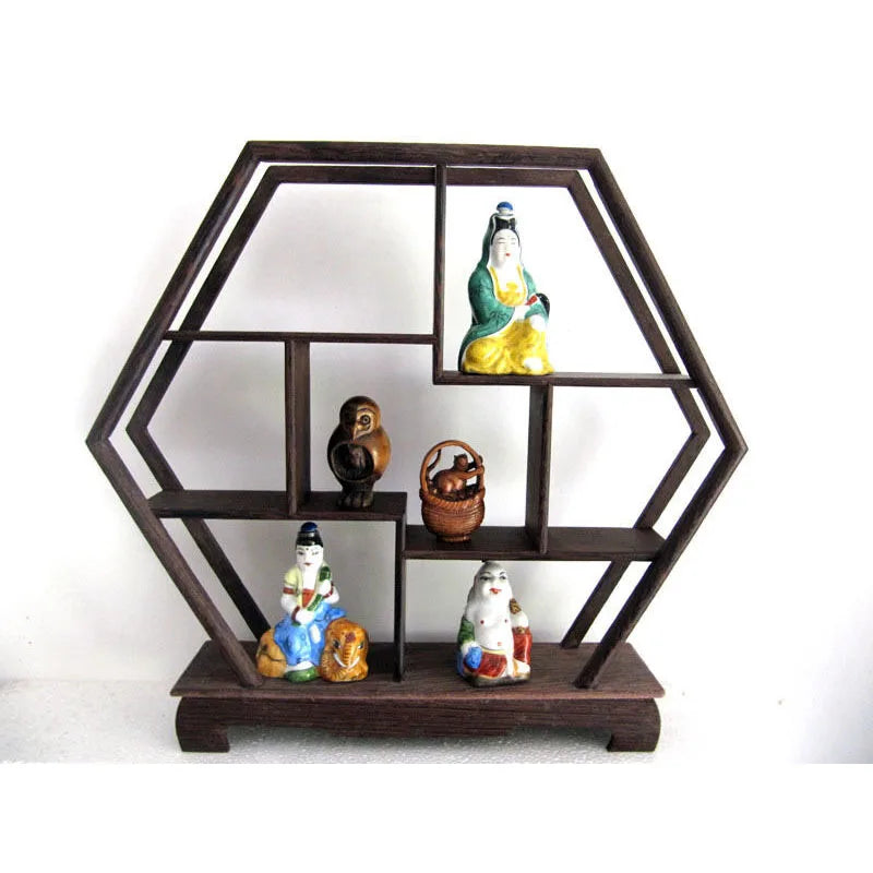 MF0176-- Ji Chi Wood stand /shelf for SNUFFERS or NETSUKE or Curios Antique Display Frame