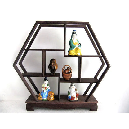 MF0176-- Ji Chi Wood stand /shelf for SNUFFERS or NETSUKE or Curios Antique Display Frame