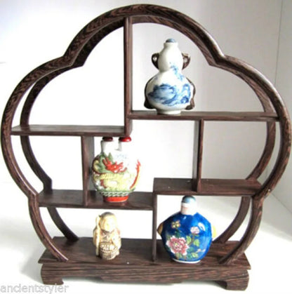 MF0176-- Ji Chi Wood stand /shelf for SNUFFERS or NETSUKE or Curios Antique Display Frame